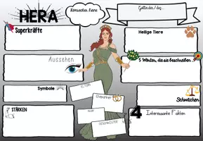 Vorschau - Arbeitsblätter - Griechische Götter Steckbriefe - Sketchnote-Style - Seite 2