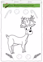 Vorschau - Mal- und Bastelvorlagen - Ausmalbilder Weihnachtstiere - Seite 3
