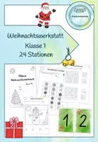 Vorschau - Mal- und Bastelvorlagen - Materialpaket: 4x Weihnachtswerkstatt (Klasse 1-4) - Seite 1