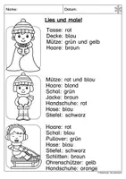 Vorschau - Arbeitsblätter - Lesen und Malen Winter Weihnachten - Seite 1