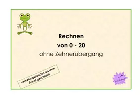 Vorschau - Arbeitsblätter - Rechnen bis 20 ohne Zehnerübergang - Deckblatt