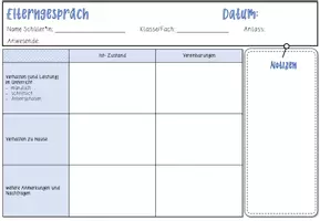 Vorschau - Anderer Materialtyp - Elterngespräche - Dokumentationsbogen *editierbar* - Seite 3