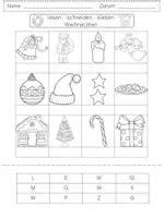 Vorschau - Arbeitsblätter - lesen schneiden kleben WEIHNACHTEN Lesegitter - Seite 2