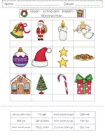 Vorschau - Arbeitsblätter - lesen schneiden kleben WEIHNACHTEN Lesegitter - Seite 3