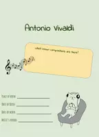 Aperçu - Feuilles d'exercices - Antonio Vivaldi - Feuille de travail anglais - Page de couverture