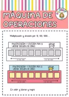 Vista previa - Tarjetas / Manipulativos - Máquina para realizar multiplicaciones y divisiones por 10, 1000, 1000... - Portada