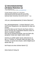 Vorschau - Anderer Materialtyp - LIED Das Adventskalenderlied - 24 kleine Päckchen - ADVENTSKALENDER in Schule und Kita - Seite 1