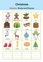 Vorschau - Bildkarten - Christmas - Einfaches Wort-Bild-Rätsel für den Englischunterricht - Seite 1