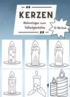 Vorschau - Mal- und Bastelvorlagen - Weihnachten - Kerzen Ausmalbilder / Malvorlagen - Deckblatt