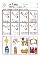 Vista previa - Hojas de trabajo - La historia de Navidad Español leer y pegar - página 3