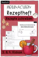 Vorschau - Arbeitsblätter - Weihnachtliches Rezeptheft: Rezepte schreiben - Deckblatt
