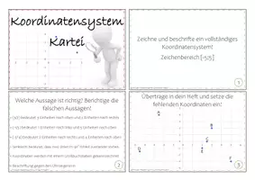 Vorschau - Aufgabenkarten - Koordinatensystem: Aufgabenkarten - Deckblatt