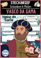 Vorschau - Unterrichtsreihen - Steckbrief Entdecker - Vasco da Gama | & Schreiben + Malen - Deckblatt