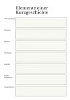 Vorschau - Arbeitsblätter - Arbeitsblatt zu Elementen einer Kurzgeschichte - Deckblatt