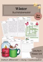 Vorschau - Arbeitsblätter - Buchstabensalat Winter (differenziert + Zusatzaufgaben) - Deckblatt