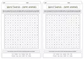 Vorschau - Arbeitsblätter - Word Search- farm animals - Seite 3