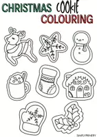 Vista previa - Decoración del aula - Christmas Cookie Colouring - página 1
