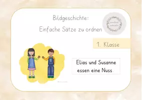 Vorschau - Bildkarten - Sätze zu Bildern ordnen grundschulmaterialien NEU - Deckblatt