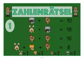 Vorschau - Stationenlernen - Weihnachtliches Zahlenrätsel Gleichungen gemischt mit 4 Variablen - Seite 2