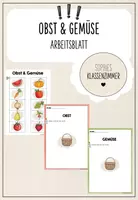 Vorschau - Arbeitsblätter - Obst und Gemüse: Arbeitsblatt mit Bildern zum Ausschneiden - Deckblatt