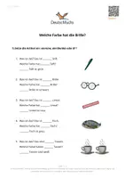 Vorschau - Arbeitsblätter - Deutschfuchs A1 - 23 - Welche Farbe hat die Brille? - Deckblatt