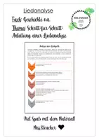 Vorschau - Merkblätter - Methodenmerker | Liedanalyse - Geschichte - Deckblatt