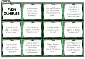 Vorschau - Fördermaterial/Inklusion - MEIN ZUHAUSE - Plauderkärtchen - Seite 1