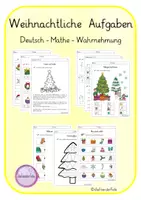 Vorschau - Arbeitsblätter - Weihnachtliche Aufgaben (Deutsch - Mathe - Wahrnehmung) - Deckblatt