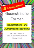 Vorschau - Arbeitsblätter - Geometrische Formen Konzentrations- und Aufmerksamkeitstraining 1. - 4. Klasse - Deckblatt