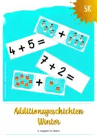 Vorschau - Präsentationen/Tafelbilder - Additionsgeschichten Winter - Deckblatt