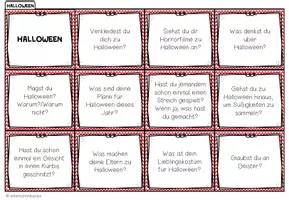 Vorschau - Fördermaterial/Inklusion - HALLOWEEN - Plauderkärtchen - Seite 1