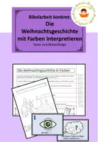 Vorschau - Arbeitsblätter - Die Weihnachtsgeschichte: Mit Farben interpretieren - Deckblatt