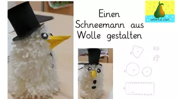 Vorschau - Mal- und Bastelvorlagen - Werken: Einen Schneemann aus Wolle gestalten - Deckblatt