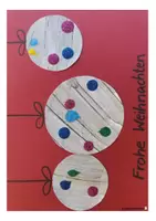 Vorschau - Stundenentwürfe - Weihnachtskarte: Weihnachtskugeln (Bastelanleitung) - Deckblatt