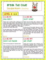 Vista previa - Hojas de trabajo - Christmas Escape Room Break the Code LEVEL B - página 1