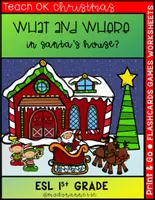 Vista previa - Hojas de trabajo - What and Where in Santa's House? Level B - Portada