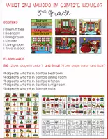 Vista previa - Manualidades / Dibujos para colorear - What and Where in Santa's House? Level D - página 1