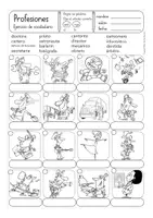Vista previa - Hojas de trabajo - Las profesiones Hojas de trabajo Español/ E.L.E - página 1