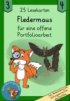 Vorschau - Stationenlernen - Fledermaus Lesekarten für eine offene Portfolio Arbeit Lesekartei - Deckblatt