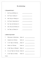 Vorschau - Arbeitsblätter - spielerisch Wochentage wiederholen (mit Lösung) - Deckblatt