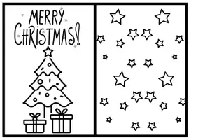 Vista previa - Manualidades / Dibujos para colorear - Pinta y Decora tus postales de Navidad - página 1