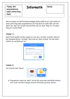Vorschau - Arbeitsblätter - Erstes Fangspiel mit Scratch Informatik - Deckblatt