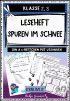 Vorschau - Unterrichtsreihen - Tiere im Winter: Spuren im Schnee - Lesekompetenz-Abenteuer - Grundschule Deutsch Sachunterricht Waschbär - Deckblatt