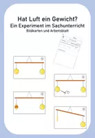 Vorschau - Arbeitsblätter - Experiment Hat Luft ein Gewicht? Arbeitsblatt Bildkarten - Deckblatt