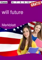 Vorschau - Merkblätter - KOSTENLOS: will future Merkblatt mit allen Regeln zur Bildung und Verwendung - Signalwörter - Besonderheiten - Deckblatt