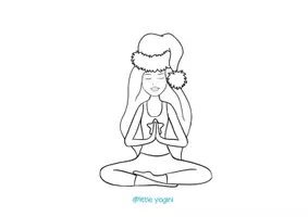 Vorschau - Mal- und Bastelvorlagen - Weihnachtsyogini & Yogi Ausmalbild - Seite 1