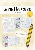 Vorschau - Arbeitsblätter - Schüttelsätze zum Thema "Im Winter" (12 Karten) - Deckblatt