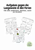 Vorschau - Arbeitsblätter - Ferienaufgaben gegen Langeweile (alle Jahreszeiten, neutral oder blanko) - Deckblatt