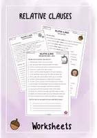 Vorschau - Arbeitsblätter - Relative Clauses / Relative Pronouns Worksheets - Deckblatt