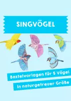 Vorschau - Mal- und Bastelvorlagen - Singvögel - Deckblatt